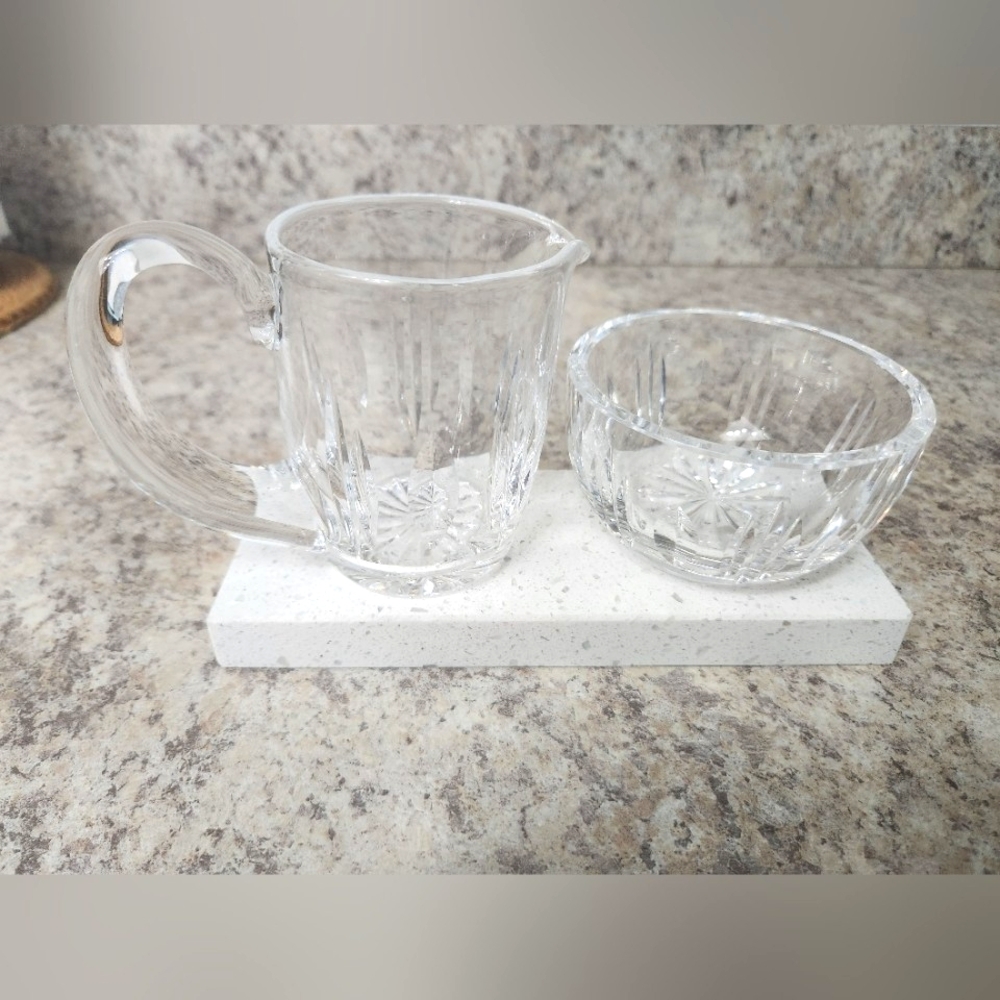 Elegant Waterford Crystal Creamer and Sugar Bowl Set